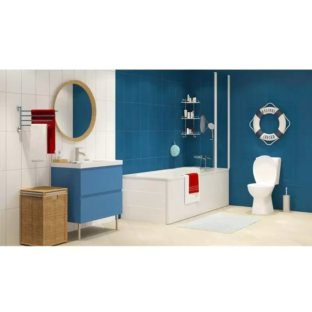 Ванна стальная RIANTO 105*65*35,5 прямоугольная без ранта с опорной подставкой, белая орхидея (ОР-13300)