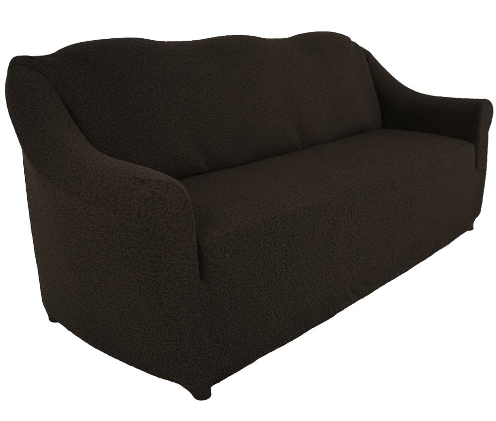 Чехол Жаккард на 3-х местный диван без оборки, цвет Кофе