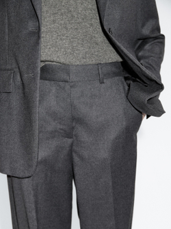 Massimo Dutti Костюмные брюки из 100% шерстяной фланели, серый