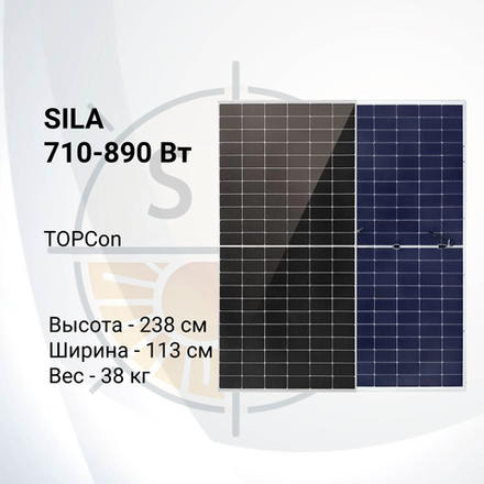 Двухсторонняя солнечная батарея SilaSolar 710/890Вт TOPCon