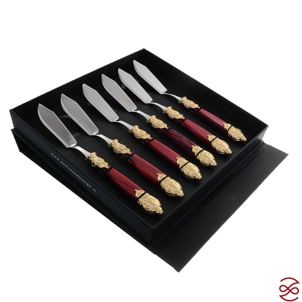 Набор столовых ножей для рыбы domus versaille gold (6 шт)