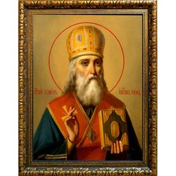 Симон Печерский, Владимирский, Суздальский, епископ, святитель. Икона на холсте.