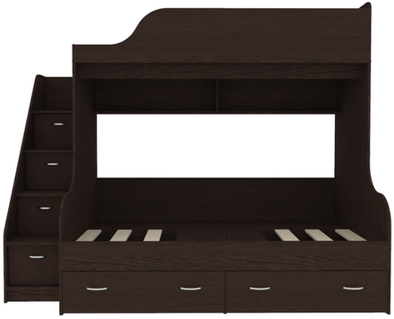 Двухъярусная кровать КарИВи Дуэт-15 с лестницей Комод КарИВиом Венге Венге