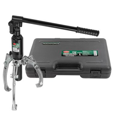 Съемник двух-трехлапый переставной гидравлический 5т(? захвата:50-200мм,мах. глубина захвата-140мм,ход штока-50мм)в кейсе RockForce RF-6590605H(R )