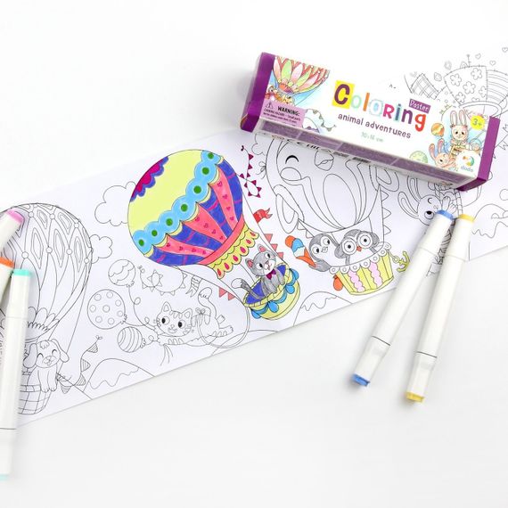 300290  Coloring poster Animal adventures