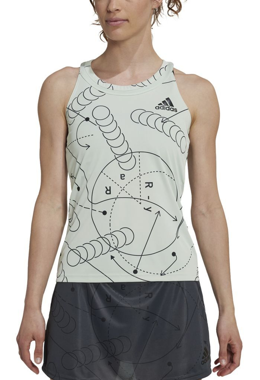 Женский топ теннисный Adidas Club Tennis Graphic Tank Top - зеленый