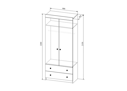 Ki-Ki (ДСВ) ШД 900.1 Шкаф двухдверный с ящиками