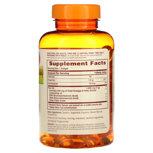 Sundown Naturals, Рыбий жир, 1000 мг, 144 капсулы