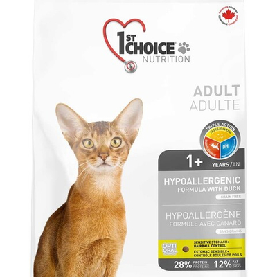 1st Choice корм для кошек с чувствительным пищеварением с уткой (Hypoallergenic)