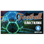 Пластилин 6цв. "Футбол" 120 гр, стека пластиковая, в коробке (Центрум)