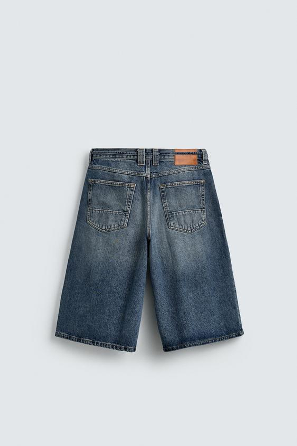 ZARA ДЖИНСОВЫЕ ШОРТЫ BAGGY FIT, СИНИЙ