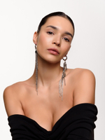 Моносерьга "Threads black drop"