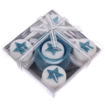 Набор свечей «Сказочные звёзды» 11,5х11,5х3 см, голубой