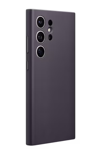 Чехол из веганской кожи для Galaxy S24 Ultra ( Темно фиолетовый)