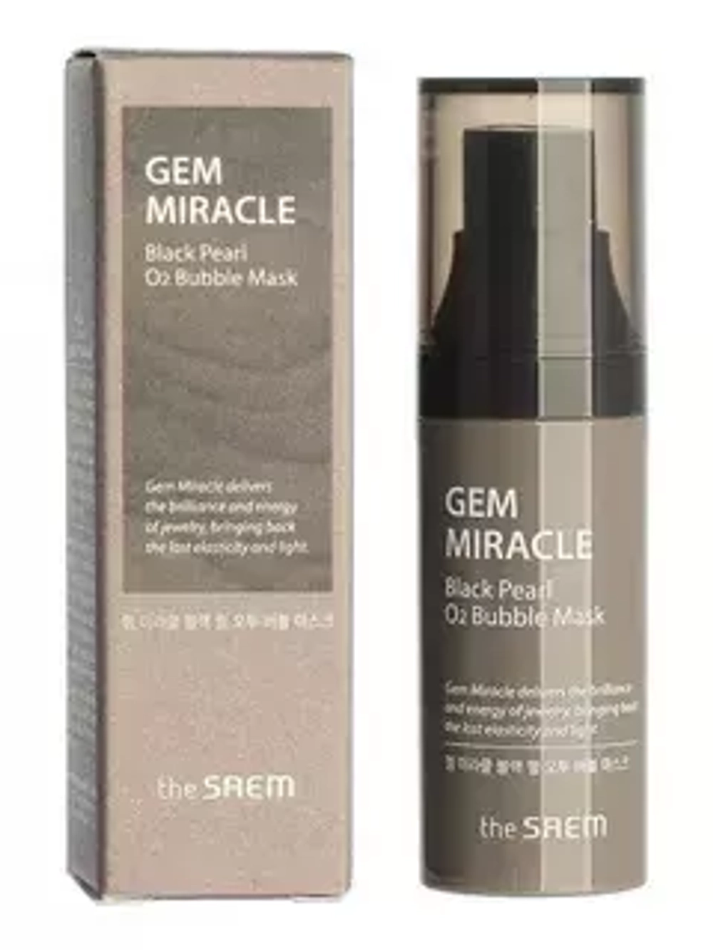 Кислородная маска с экстрактом черного жемчуга The Saem Gem Miracle Black Pearl O2 Bubble Mask 10гр