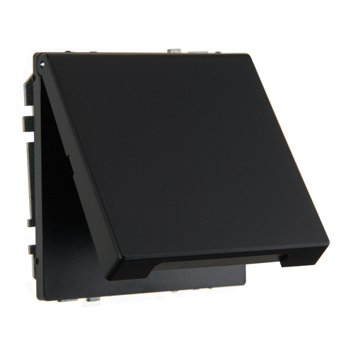 Розетка IP44 крышкой, 16А 250В пружинные зажимы c/з LIREGUS MODERN IKL16-208-01.M/SWM чёрный матовый