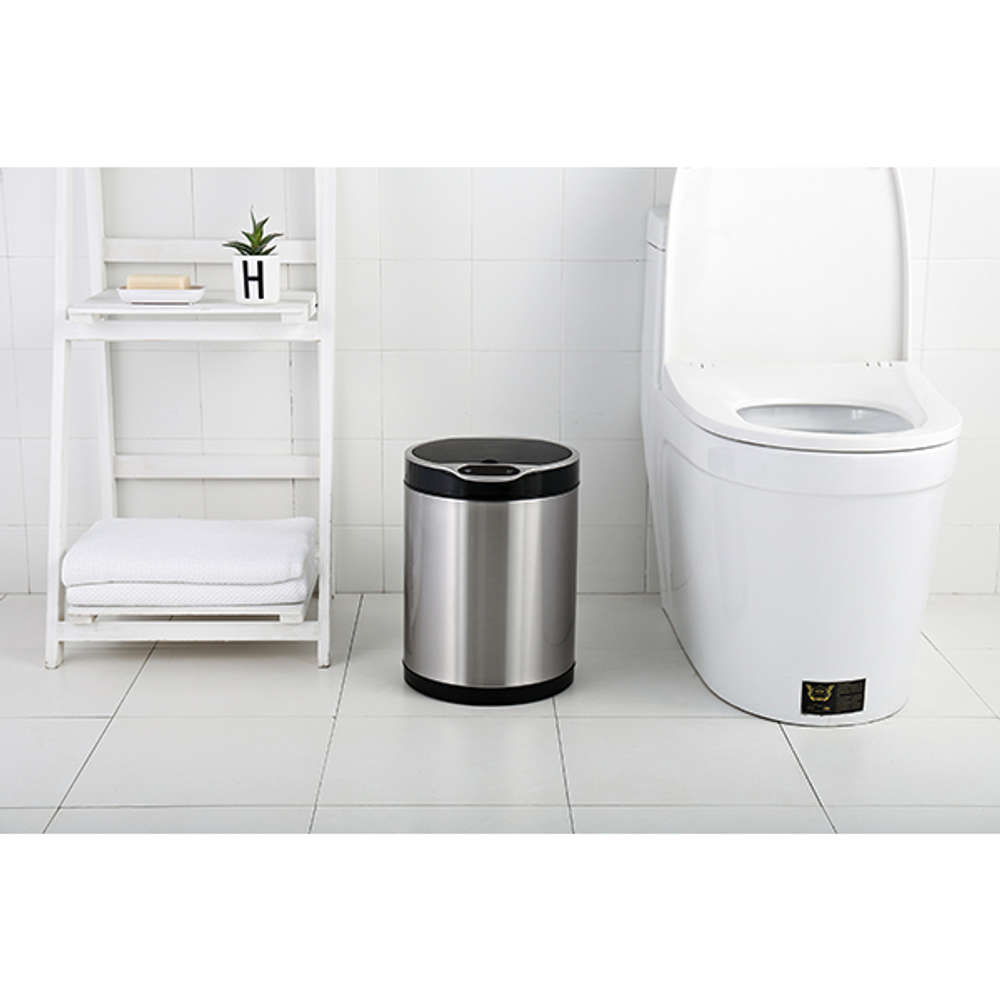 Ведро для мусора сенсорное, круглое, внутр ведро, Foodatlas JAH-9311, 8 л (белый)