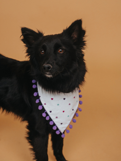 Бандана сиреневая с сердечками