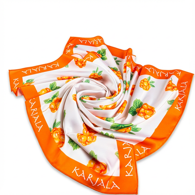 Шейный платок «Карельская морошка», 70×70 см