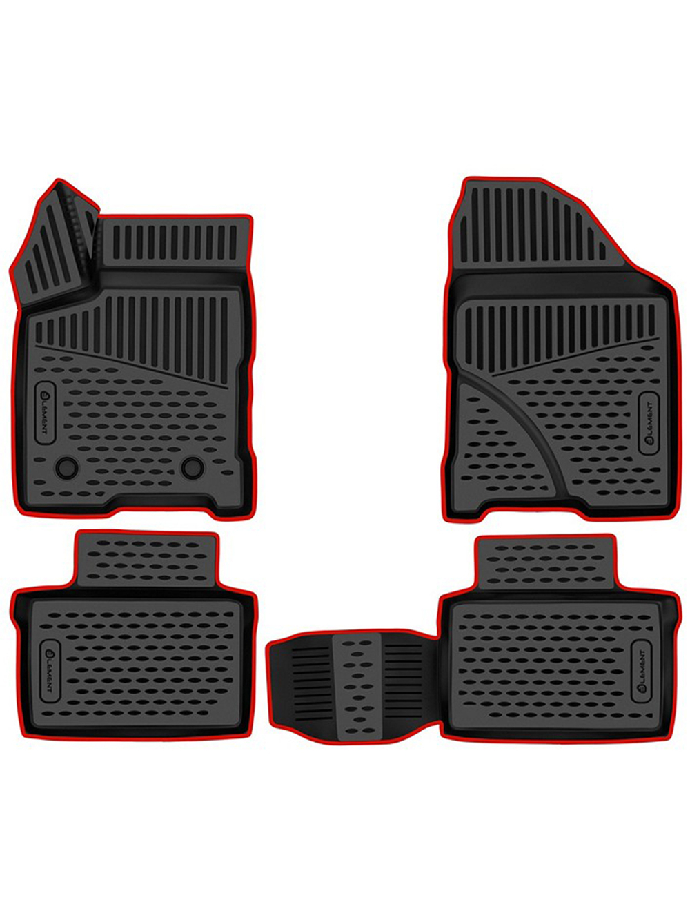 Коврики в салон для LADA (ВАЗ) Vesta (I Рест) 2022- 4шт. (красный кант, полиуретан) KANT.ELEMEN3DA6732121.RD