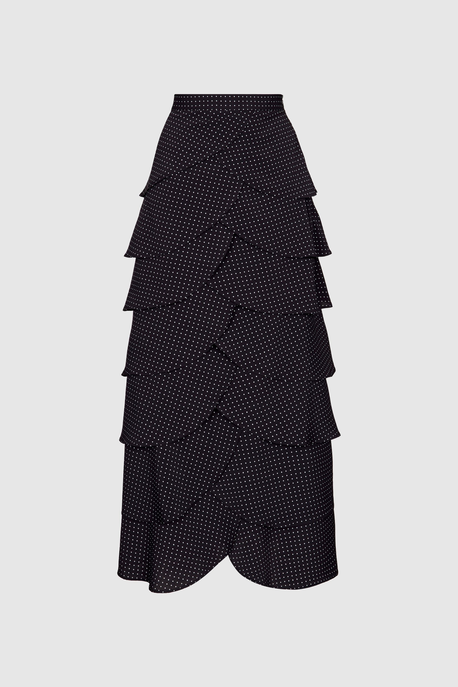 Юбка с воланами в горошек