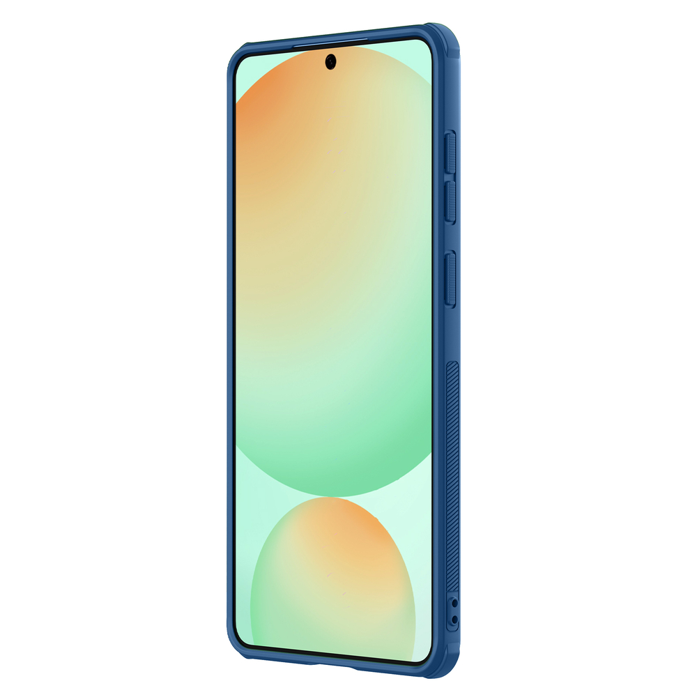 Усиленный чехол синего цвета от Nillkin для Samsung Galaxy S25 Edge, серия Super Frosted Shield Pro