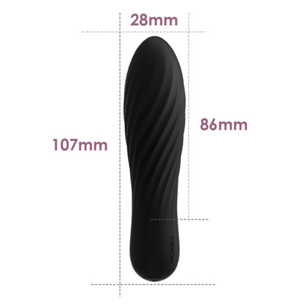 Черная вибропуля 10,6см Svakom Tulip Strong Firm Bullet Vibrator Black S115B