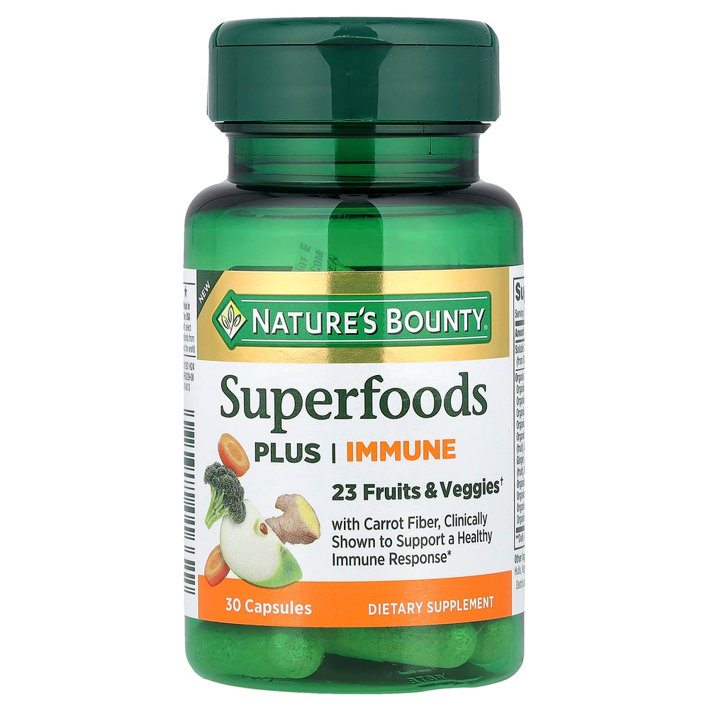 Nature's Bounty, Superfoods Plus Immune, 30 капсул