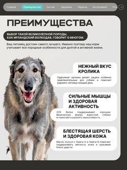 Корм для взрослых собак породы Ирландский волкодав, с кроликом, 12 кг, QUATTRO