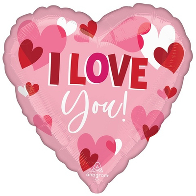 Фольгированный шар-сердце «I love you. Парящие сердца», 71 см