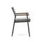 Bona Уличный стул из алюминия в черной отделке и массива тикового дерева