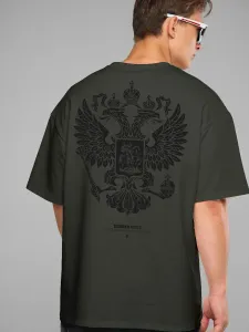 Футболка оверсайз хаки с гербом России