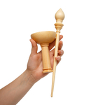 Деревянное веретено для прядения с основанием для ног из древесины сибирского кедра. Art of Siberia. B39