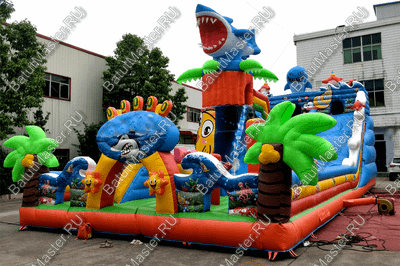 Коммерческий надувной батут "На морском дне" 16*8*8 м