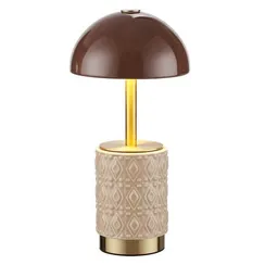 5453/3TL L-VISION ODL_EX26 светлая бронза/кофейный/бежевый/металл/керамика Настольная лампа беспроводная LED*3W 3000K LULU