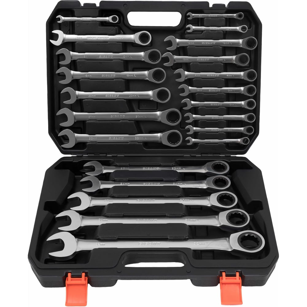 Набор комбинированных трещоточных ключей Gigant в пластиковом кейсе 22 шт GKRC-22