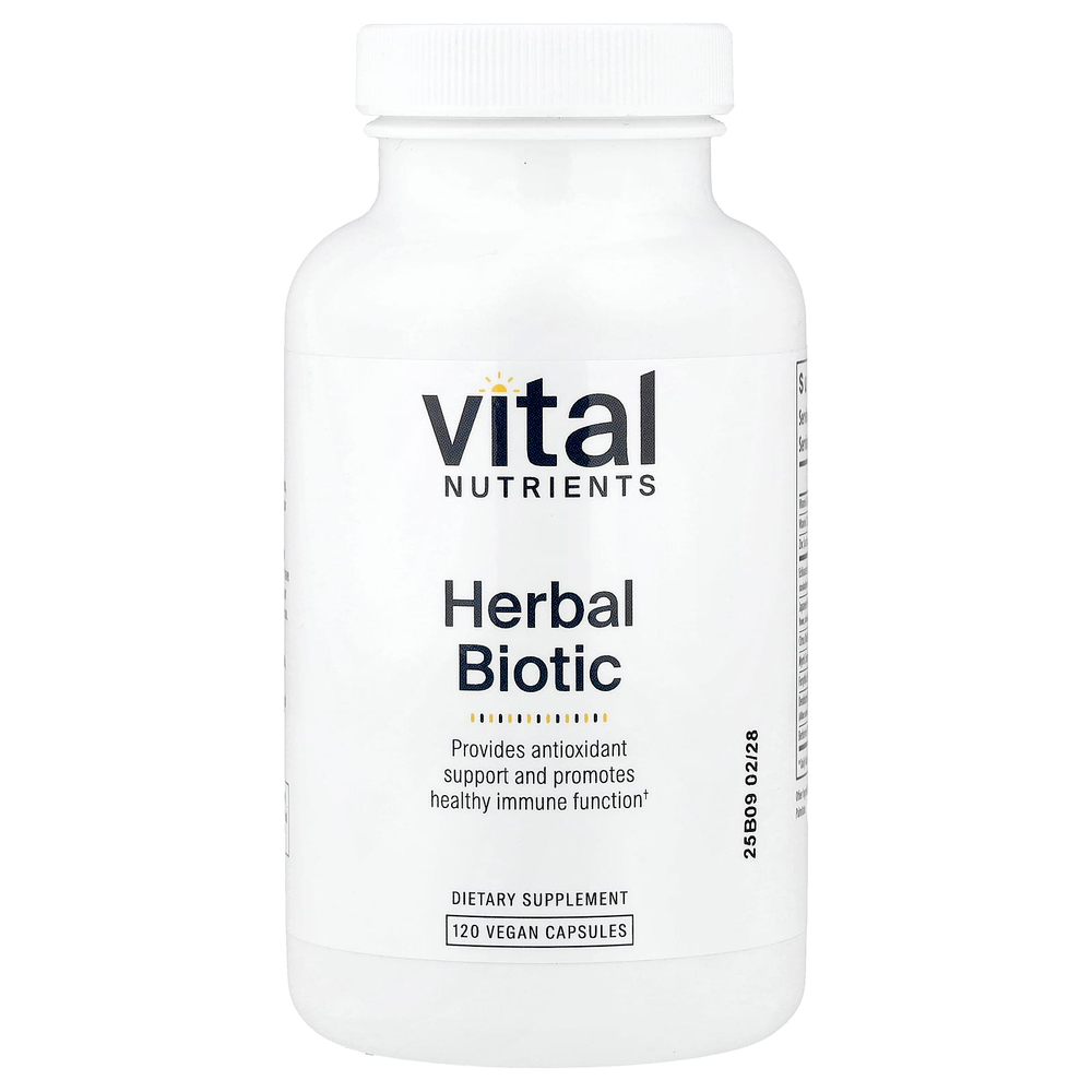 Vital Nutrients, Herbal Biotic, биотик, 120 веганских капсул