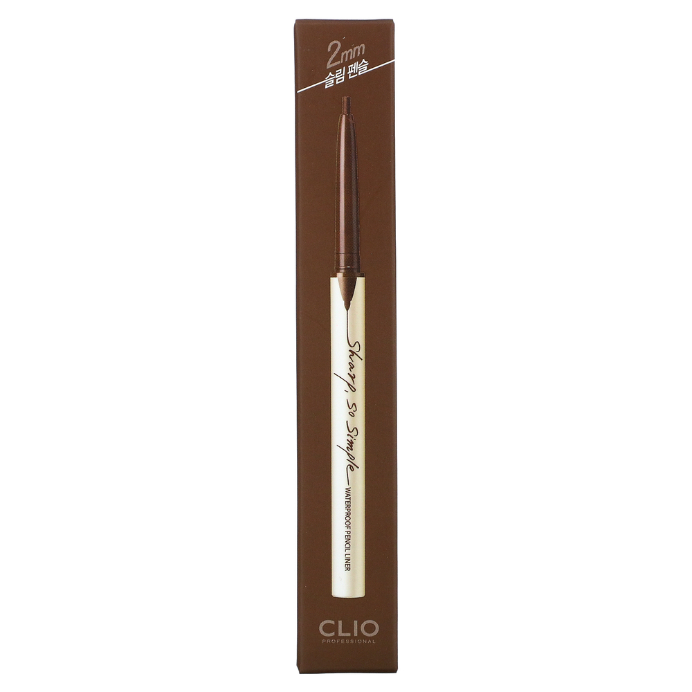 Clio, Sharp, So Simple, водостойкая подводка для карандашей, 02 коричневый, 0,004 унции (0,14 г)