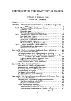 The theory of the relativity of motion | R.C. Tolman