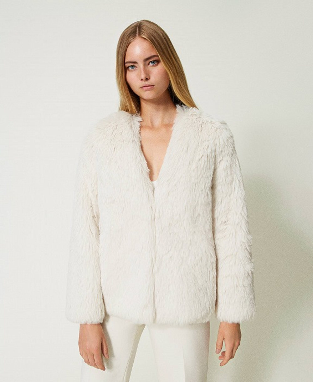 Twinset Milano куртка из искусственного меха White Snow