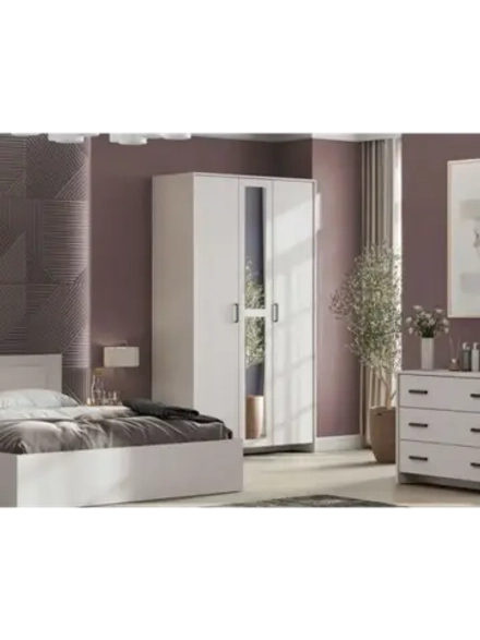 Шкаф для одежды распашной с зеркалом и полками 120х50х210 см