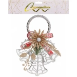 Украшение новогоднее «Ажурные колокольчики» 19,5*25,5 см, Серебро