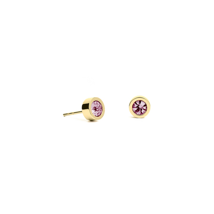 Серьги пусеты Fiore Luna Rhodolite 5х2,5 мм SWE125 RH G