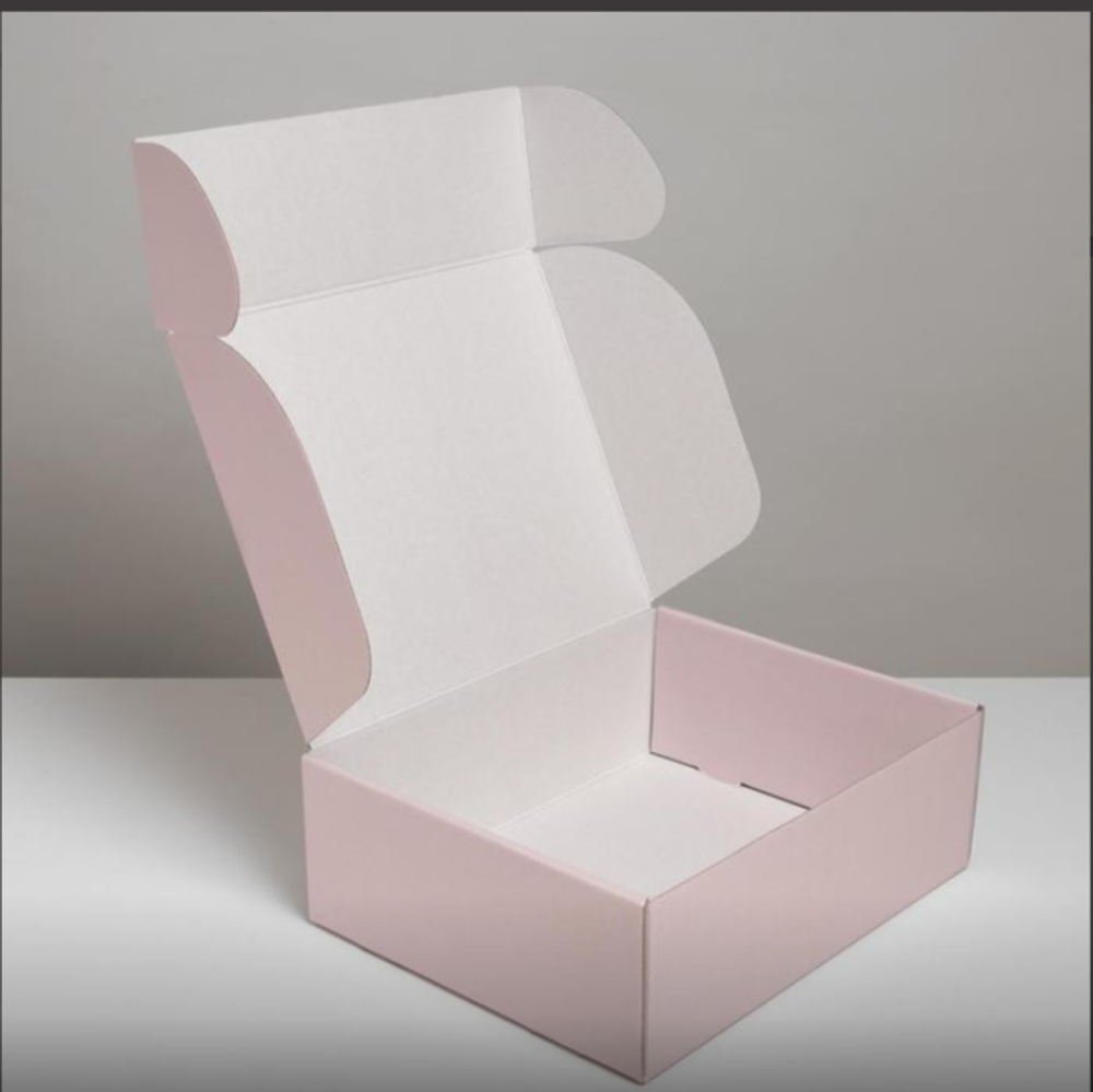 Коробка самосборная одиночная Прямоугольник, Расцветай, Розовый, 21*27*9 см