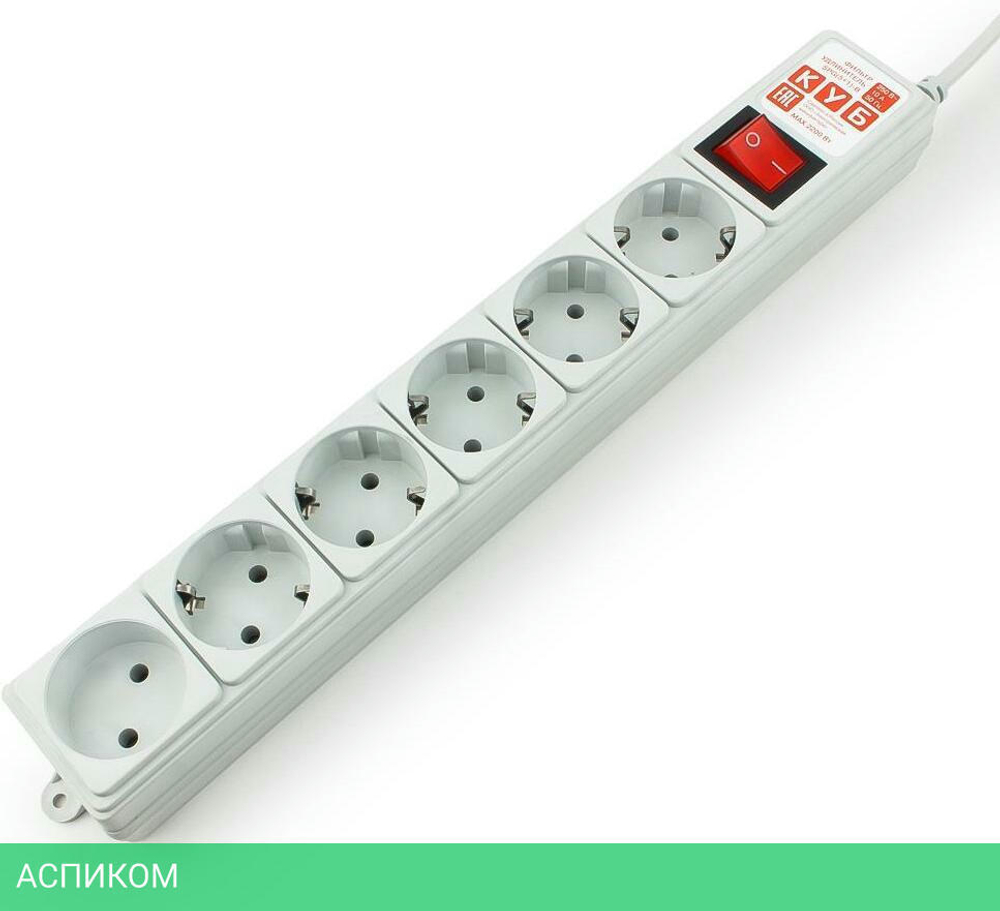 Сетевой фильтр Power Cube SPG(5+1)-B-15 5 м серый