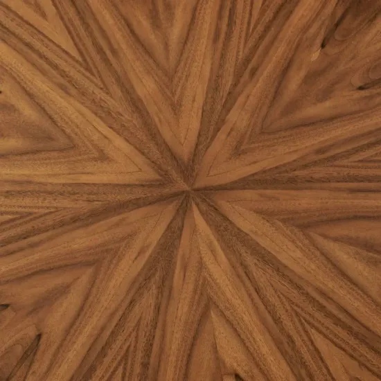 Стол Liverpool диам.110см, шпон орех лучевой набор, с хромированными ножками