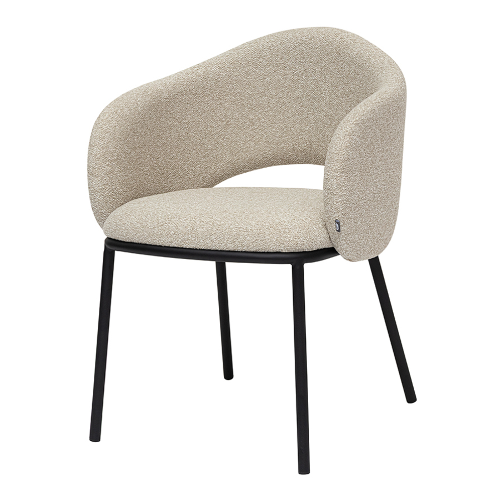 Стул Bergenson Bjorn Coastal, букле, крем-брюле/черный