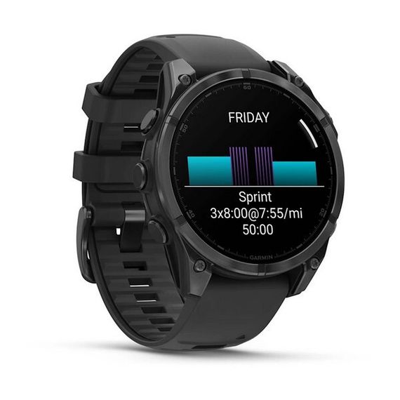 Garmin Fenix 8 Amoled 47 мм – Сланцево-серый корпус, черный ремешок