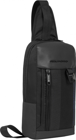 Рюкзак слинг Piquadro Steve CA6003S131/BLU темно-синий полиэстер/натур.кожа