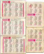 № 98 Набор из 5 переливных (стерео) Календариков . Мультфильмы СССР 1985 год.